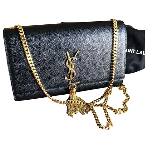 YVES SAINT LAURENT YSL Pochette White & Black Shoulder 